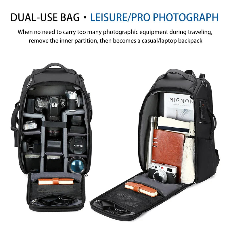 NNEOBA Professional Photography Backpack Black