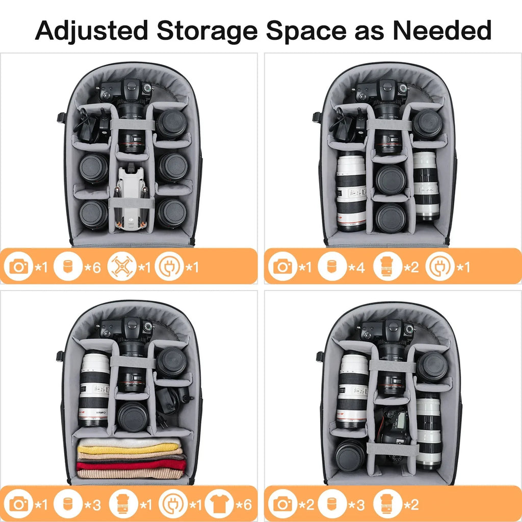 NNEOBA Waterproof Photography Backpack Black