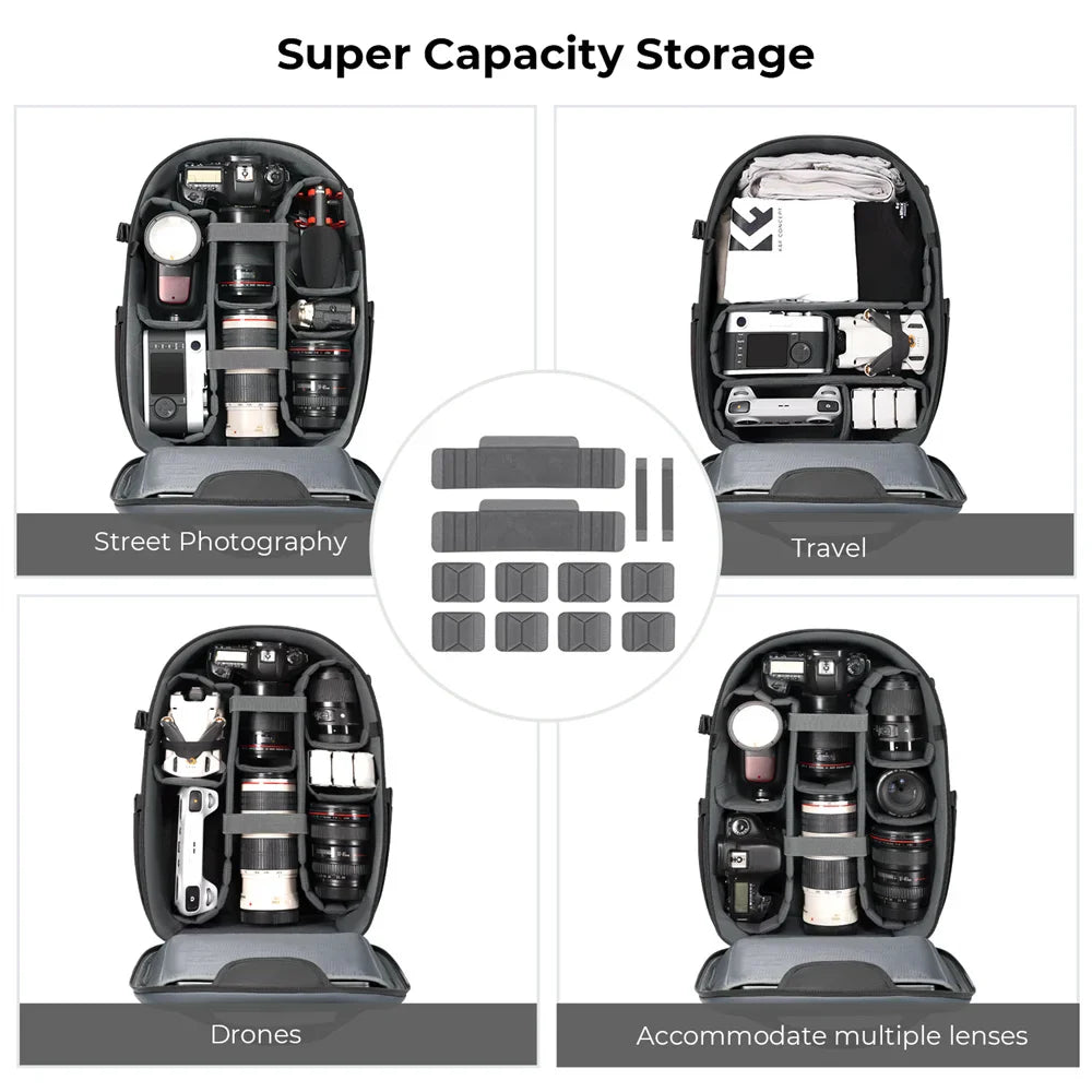 NNEOBA 22L Photography Camera Backpack Black