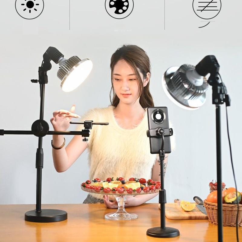 NNEIDS 700W Mushroom Lamp & Stand For Mobile Phone Photography